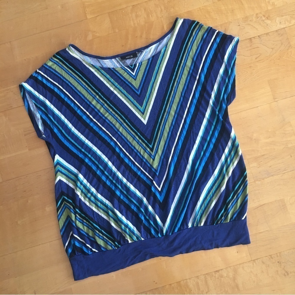 Apt 9 Short Sleeve Vibrant Tee, Blue, Green, White, Black, Size L